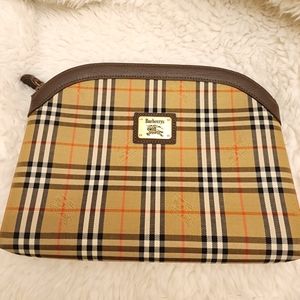 Burberry Vintage Haymarket Canvas Pouch/Clutch